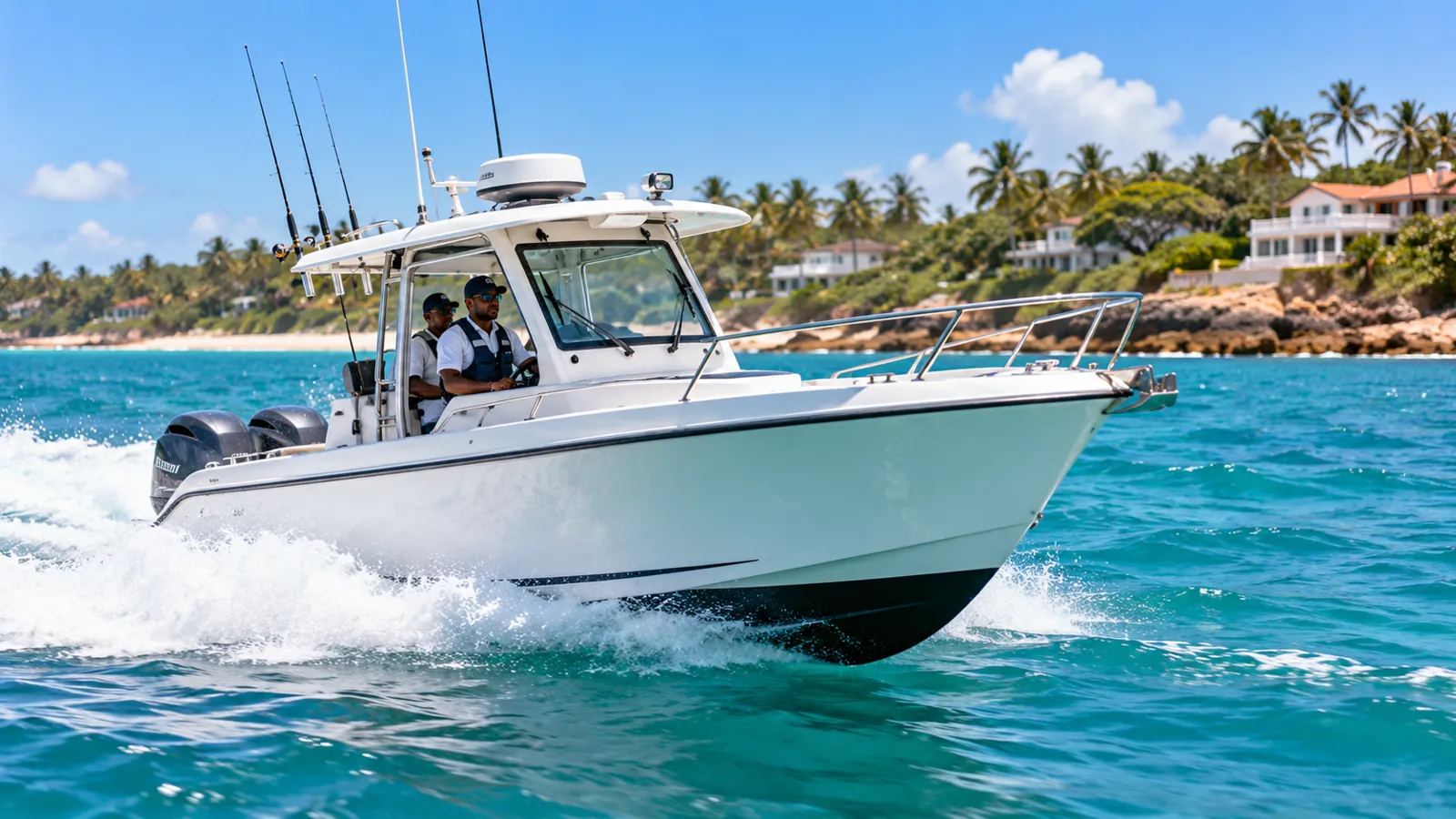 A boat on the Indian Ocean off the Kenyan coast